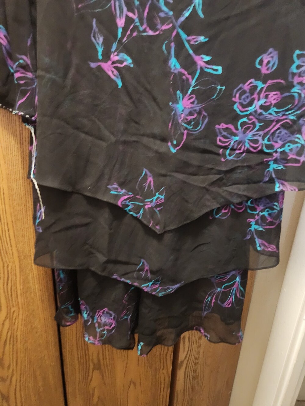 Jones New York Black Dress Floral Print - Picture 9 of 9